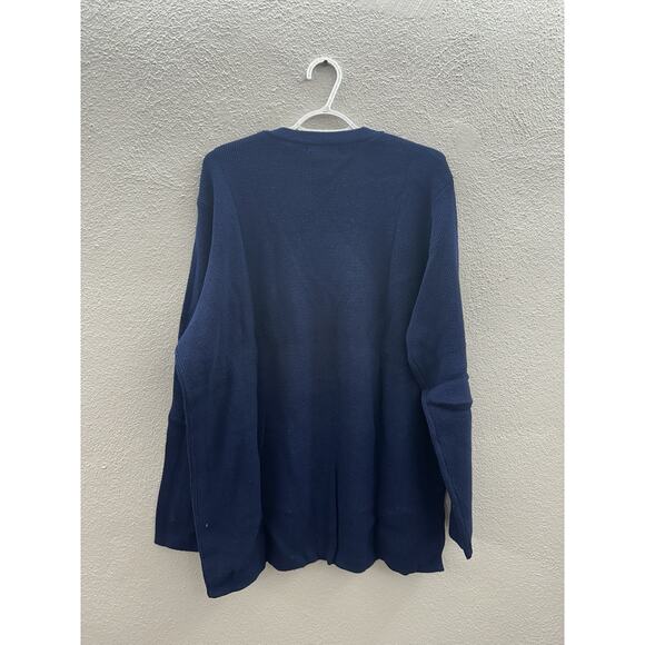 WinterSilks Womens Sweater Cardigan Size XXL Blue Knit Button Up Silk Cotton NWT - Picture 6 of 10